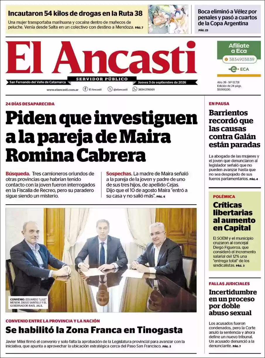 Estudios Max | RADIO MASTER 96.7 MHZ - Tapa del diario Ancasti