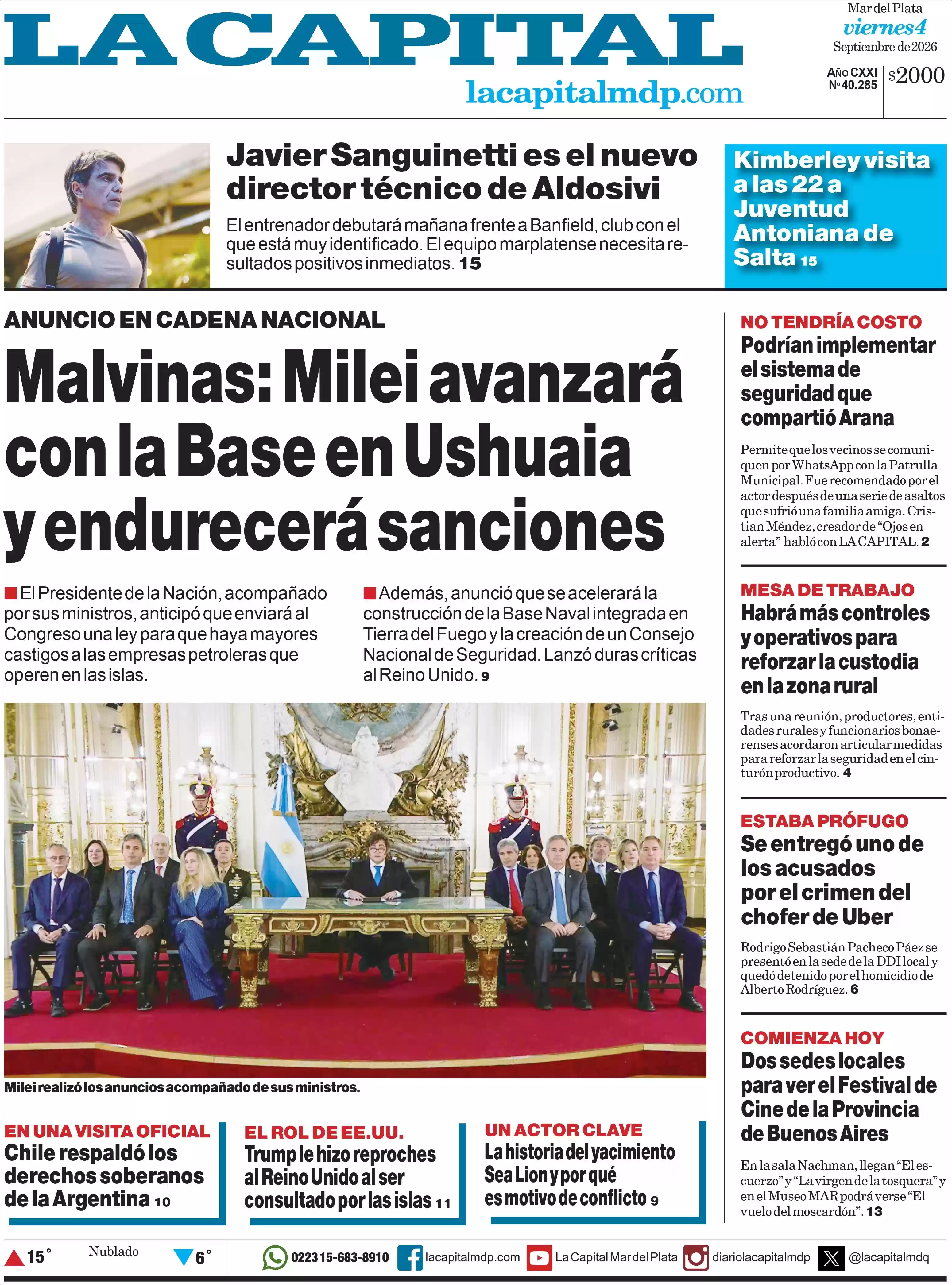Estudios Max | RADIO MASTER 96.7 MHZ - Tapa del diario La Capital