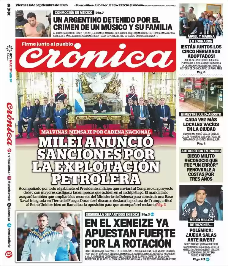 Estudios Max | RADIO MASTER 96.7 MHZ - Tapa del diario Crónica
